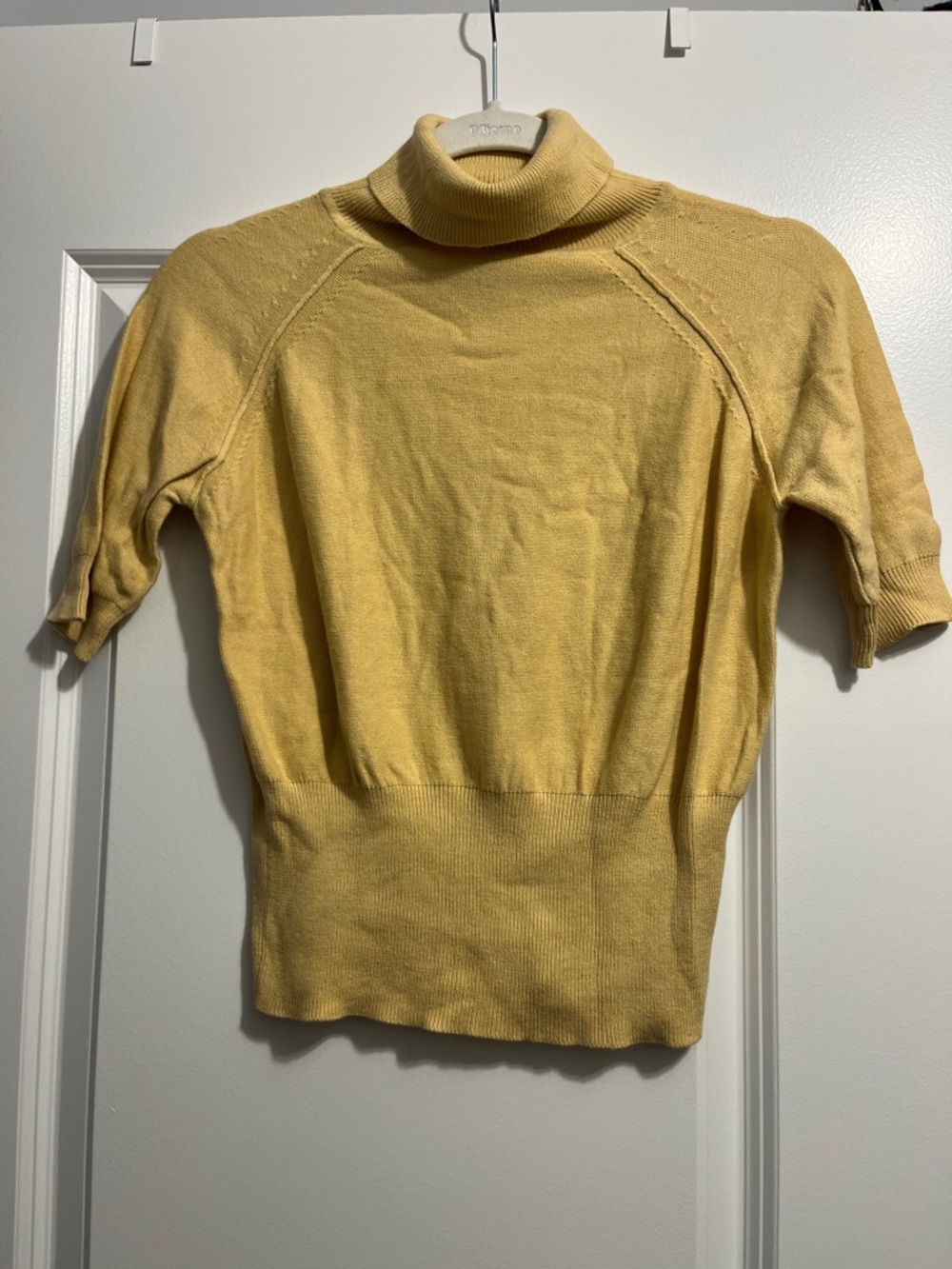 GAP Yellow Women's Short-Sleeve Turtleneck Sweater